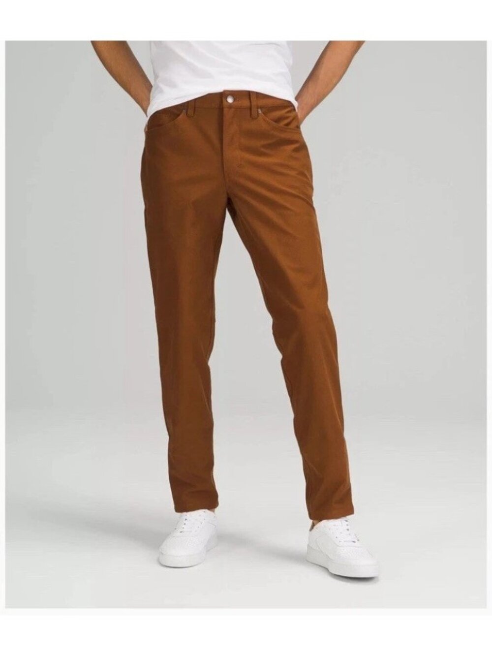 Lululemon ABC Slim-Fit Chino Pants Men’s 33x32 Copper Brown 5 Pocket